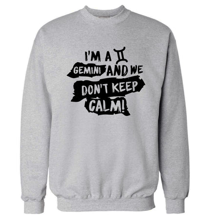 I'm a Gemini and we don't keep calm Adult's unisex grey Sweater 2XL