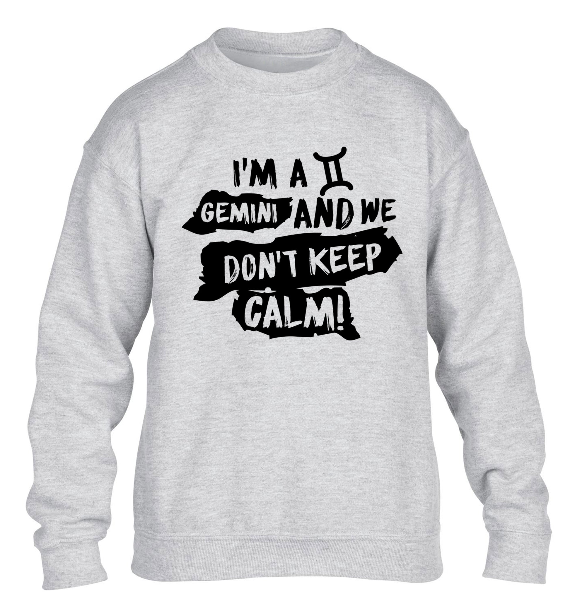 I'm a Gemini and we don't keep calm children's grey sweater 12-13 Years