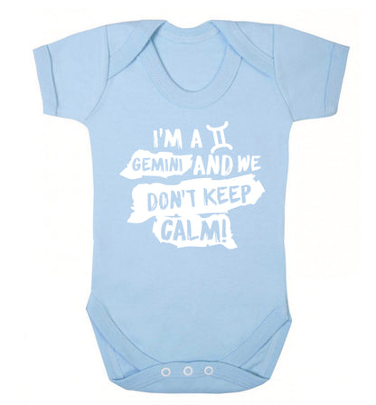 I'm a Gemini and we don't keep calm Baby Vest pale blue 18-24 months