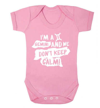 I'm a Gemini and we don't keep calm Baby Vest pale pink 18-24 months