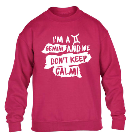 I'm a Gemini and we don't keep calm children's pink sweater 12-13 Years
