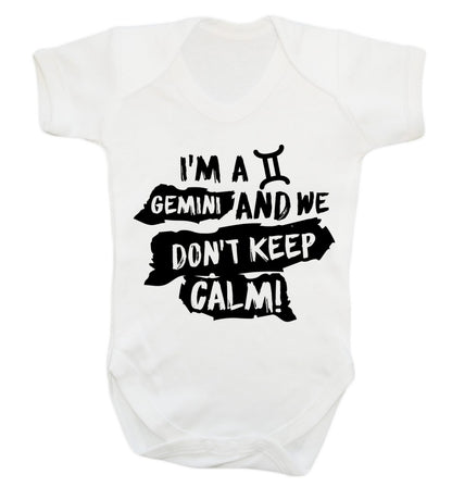 I'm a Gemini and we don't keep calm Baby Vest white 18-24 months