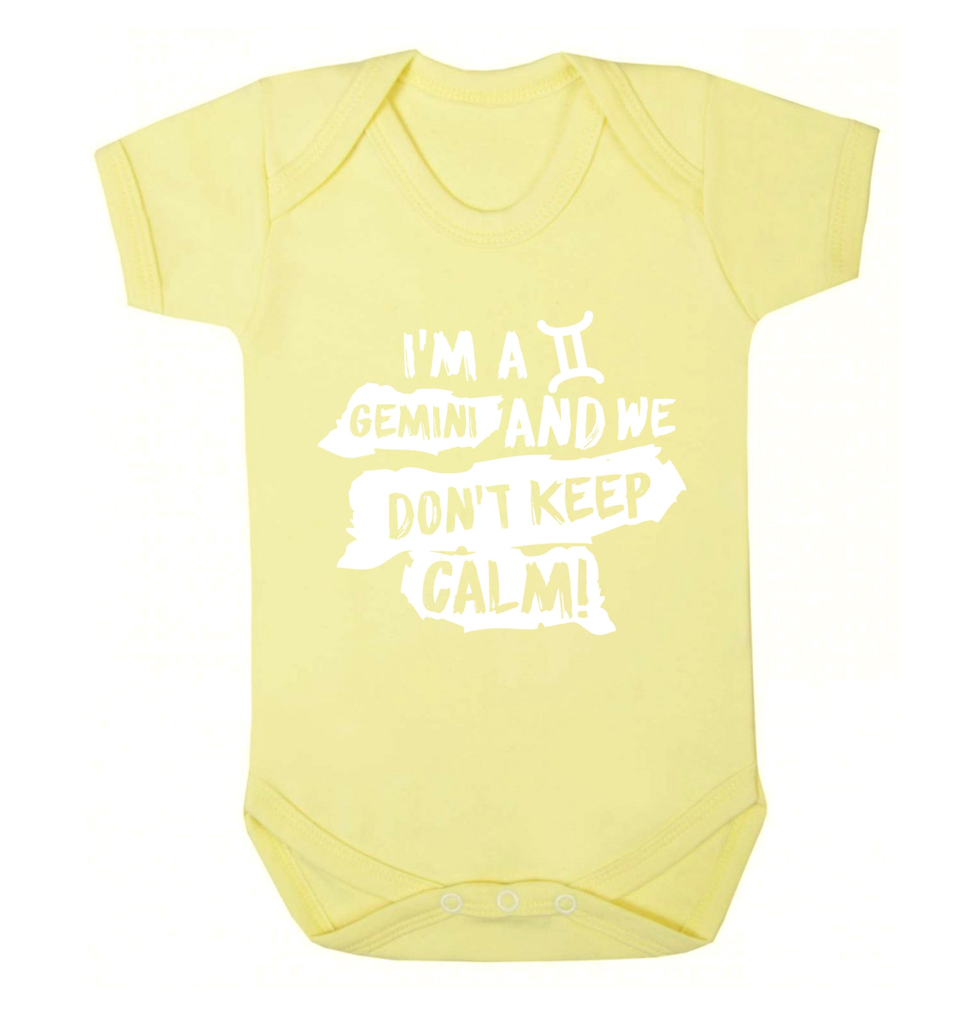 I'm a Gemini and we don't keep calm Baby Vest pale yellow 18-24 months