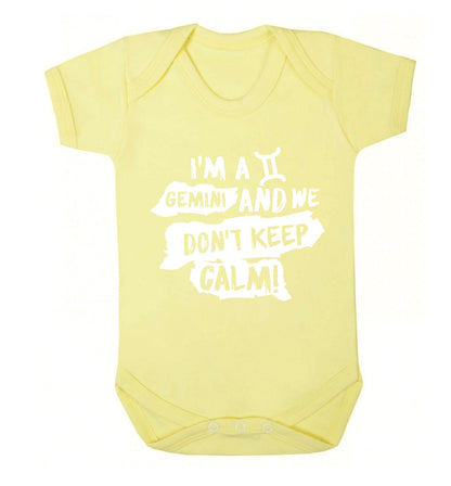 I'm a Gemini and we don't keep calm Baby Vest pale yellow 18-24 months
