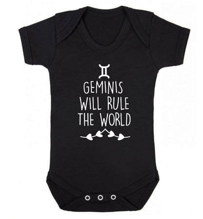 Geminis will rule the world Baby Vest black 18-24 months