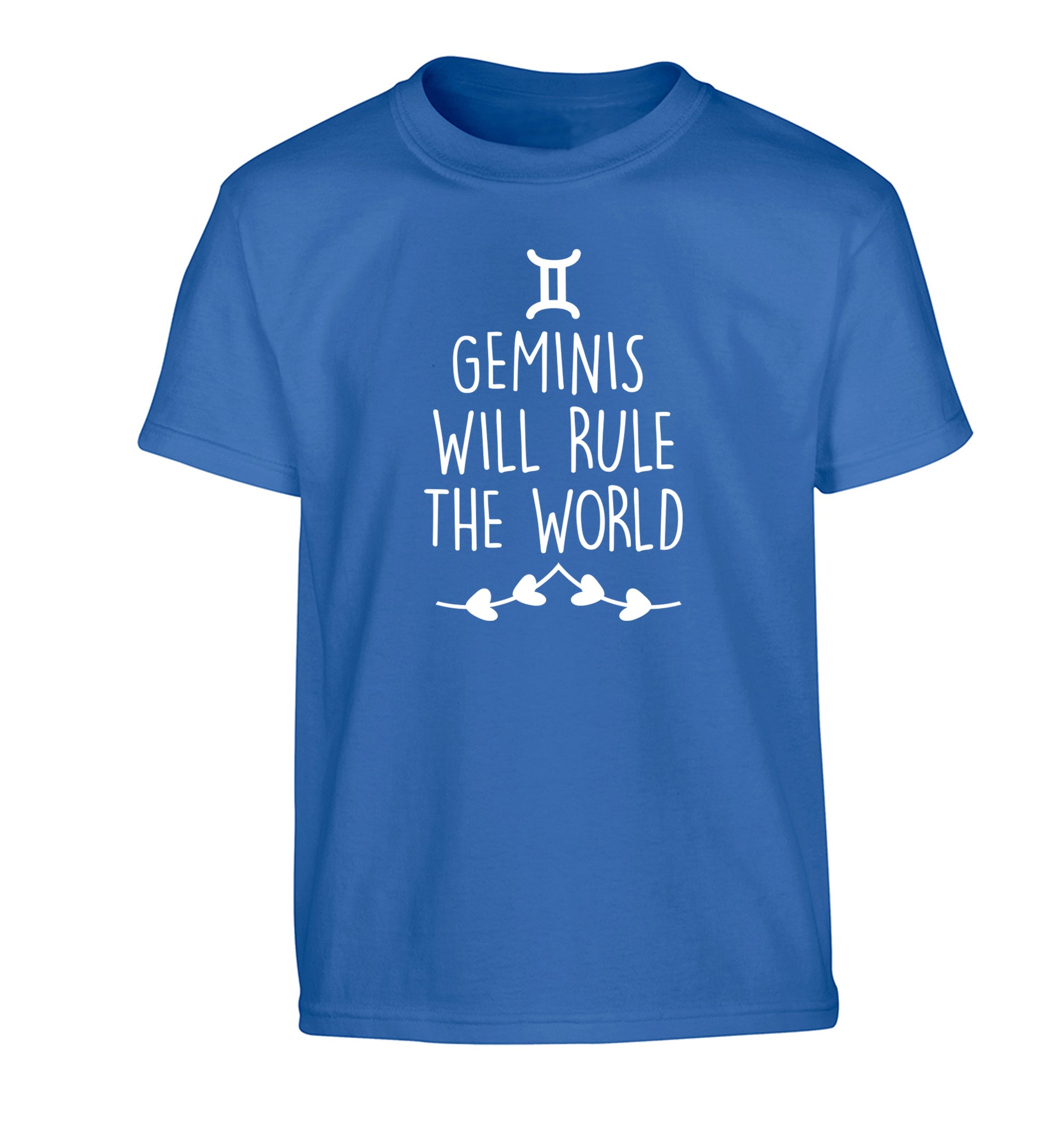 Geminis will rule the world Children's blue Tshirt 12-13 Years
