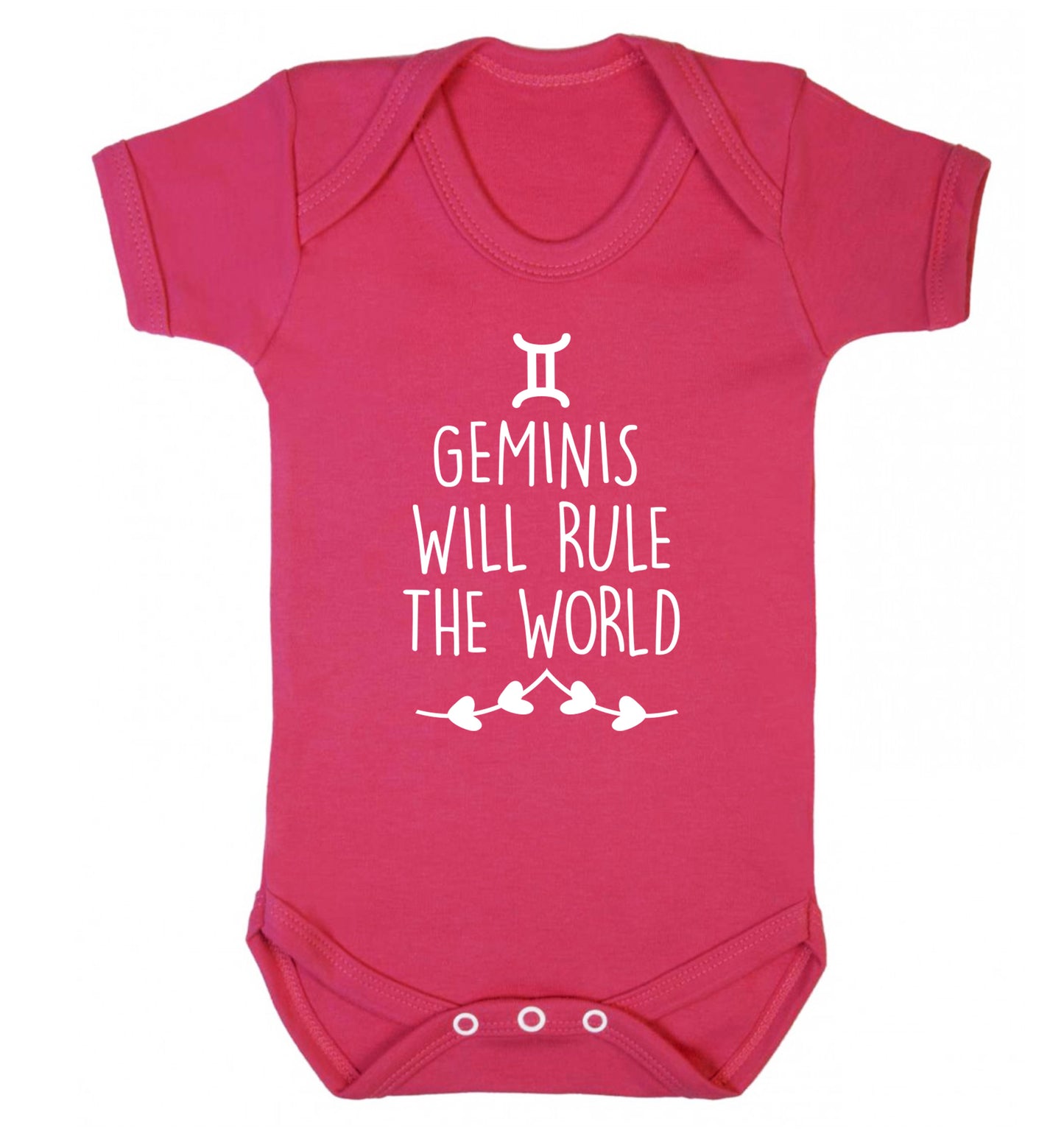 Geminis will rule the world Baby Vest dark pink 18-24 months