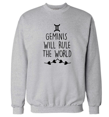 Geminis will rule the world Adult's unisex grey Sweater 2XL