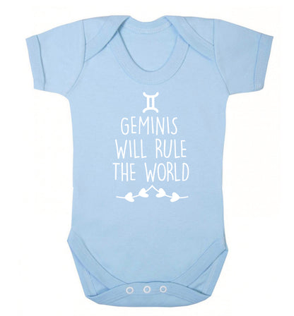 Geminis will rule the world Baby Vest pale blue 18-24 months