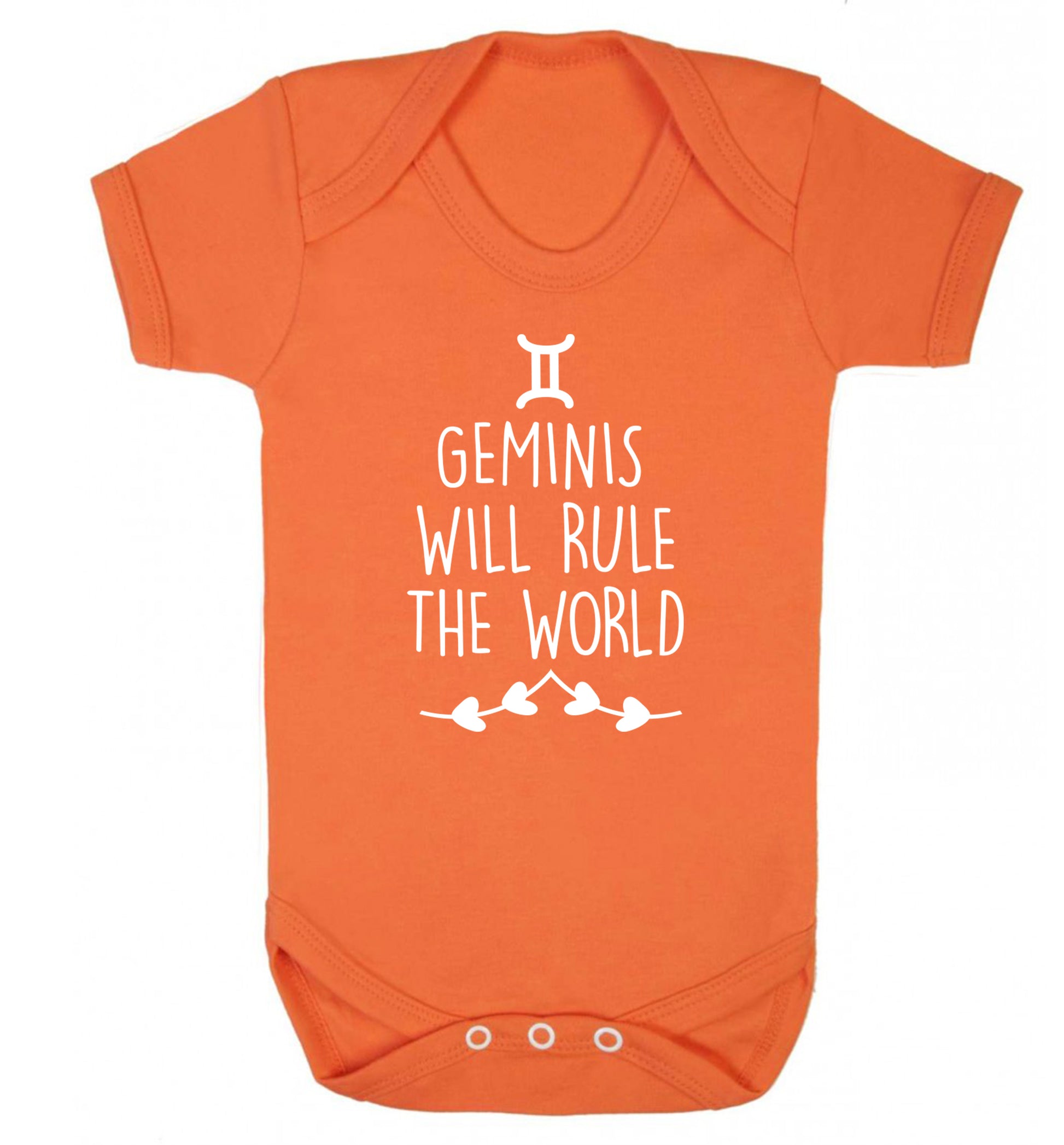 Geminis will rule the world Baby Vest orange 18-24 months