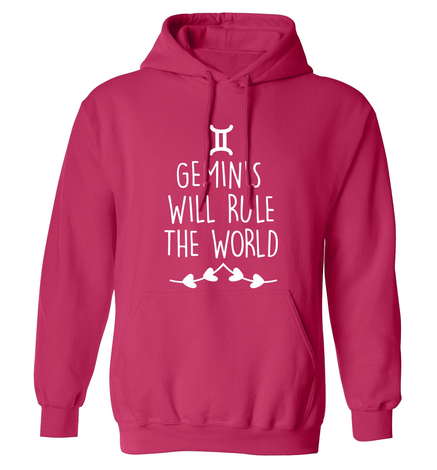 Geminis will rule the world adults unisex pink hoodie 2XL