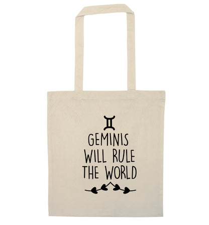 Geminis will rule the world natural tote bag
