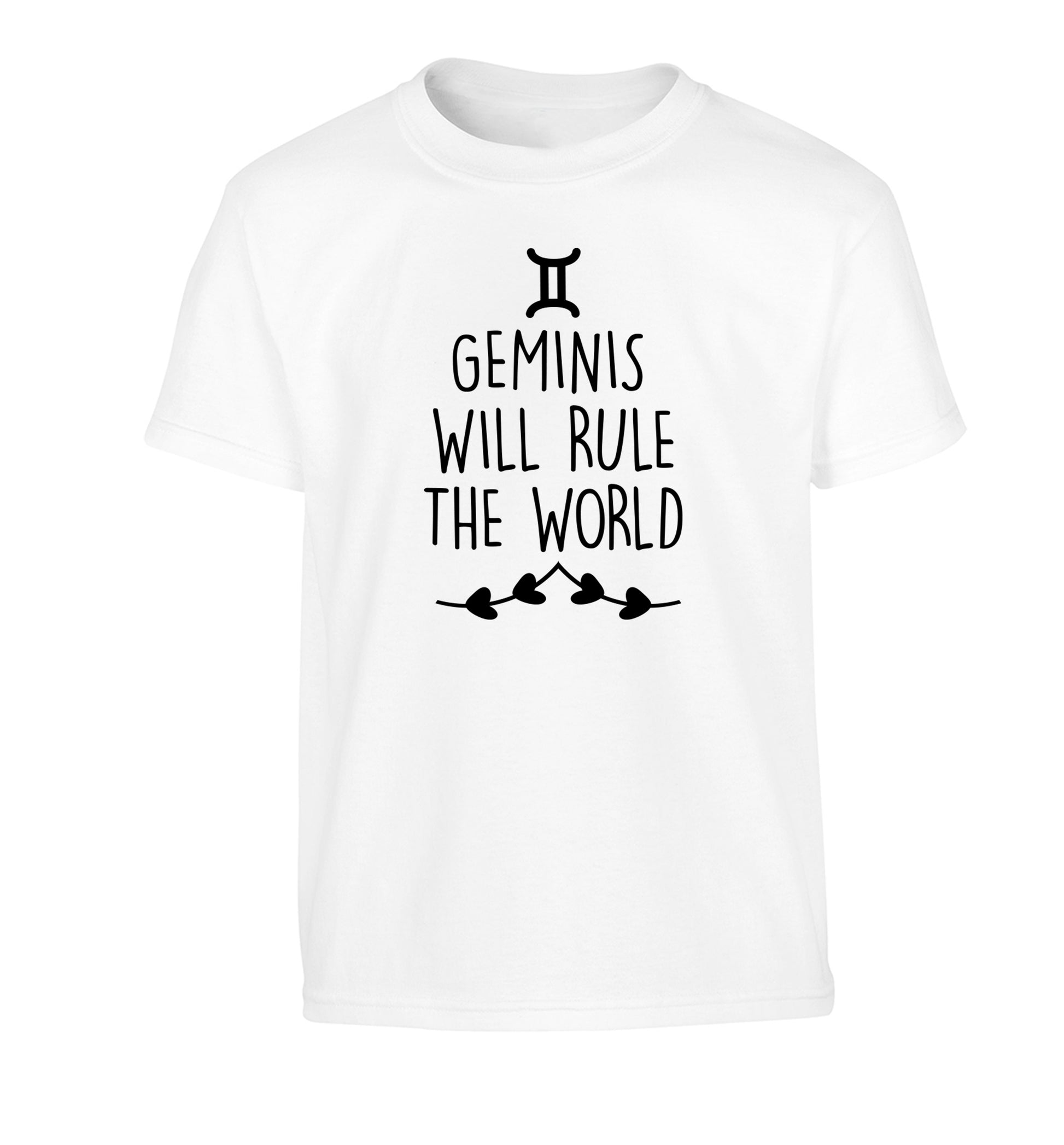 Geminis will rule the world Children's white Tshirt 12-13 Years