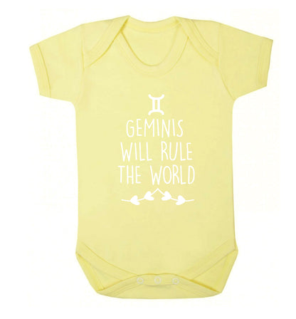 Geminis will rule the world Baby Vest pale yellow 18-24 months