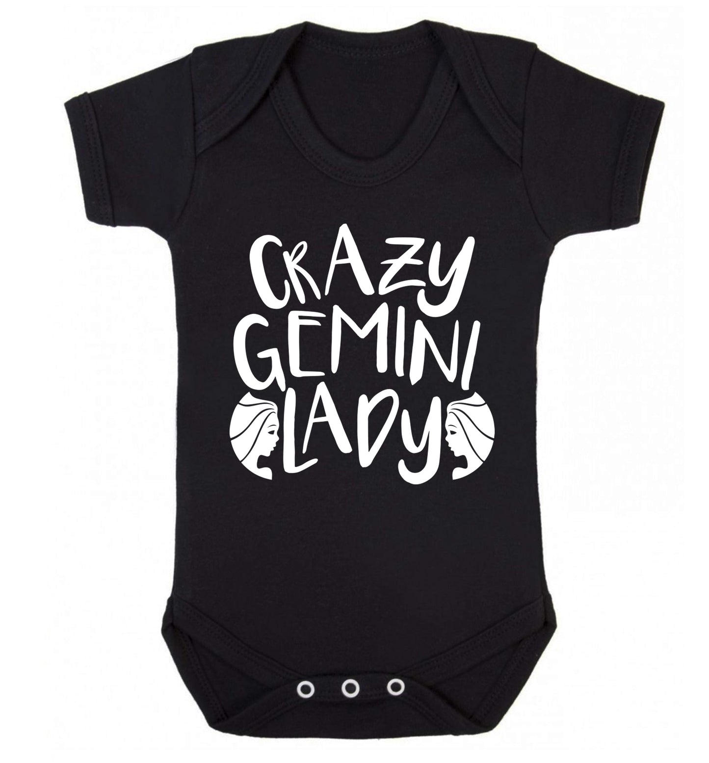 Crazy Gemini lady Baby Vest black 18-24 months