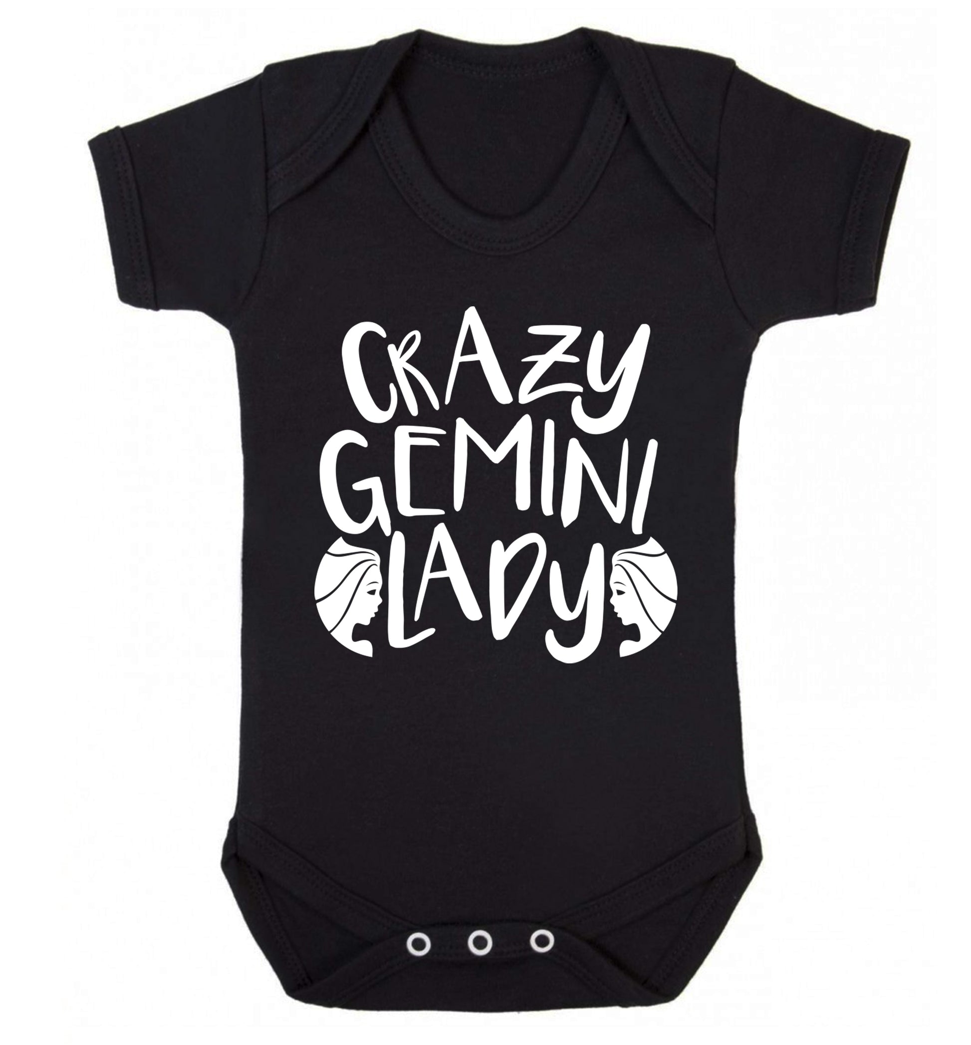 Crazy Gemini lady Baby Vest black 18-24 months