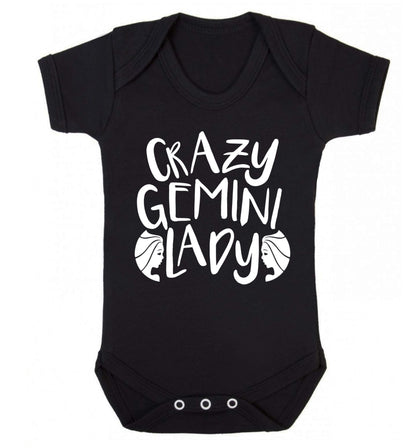 Crazy Gemini lady Baby Vest black 18-24 months