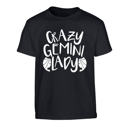 Crazy Gemini lady Children's black Tshirt 12-13 Years
