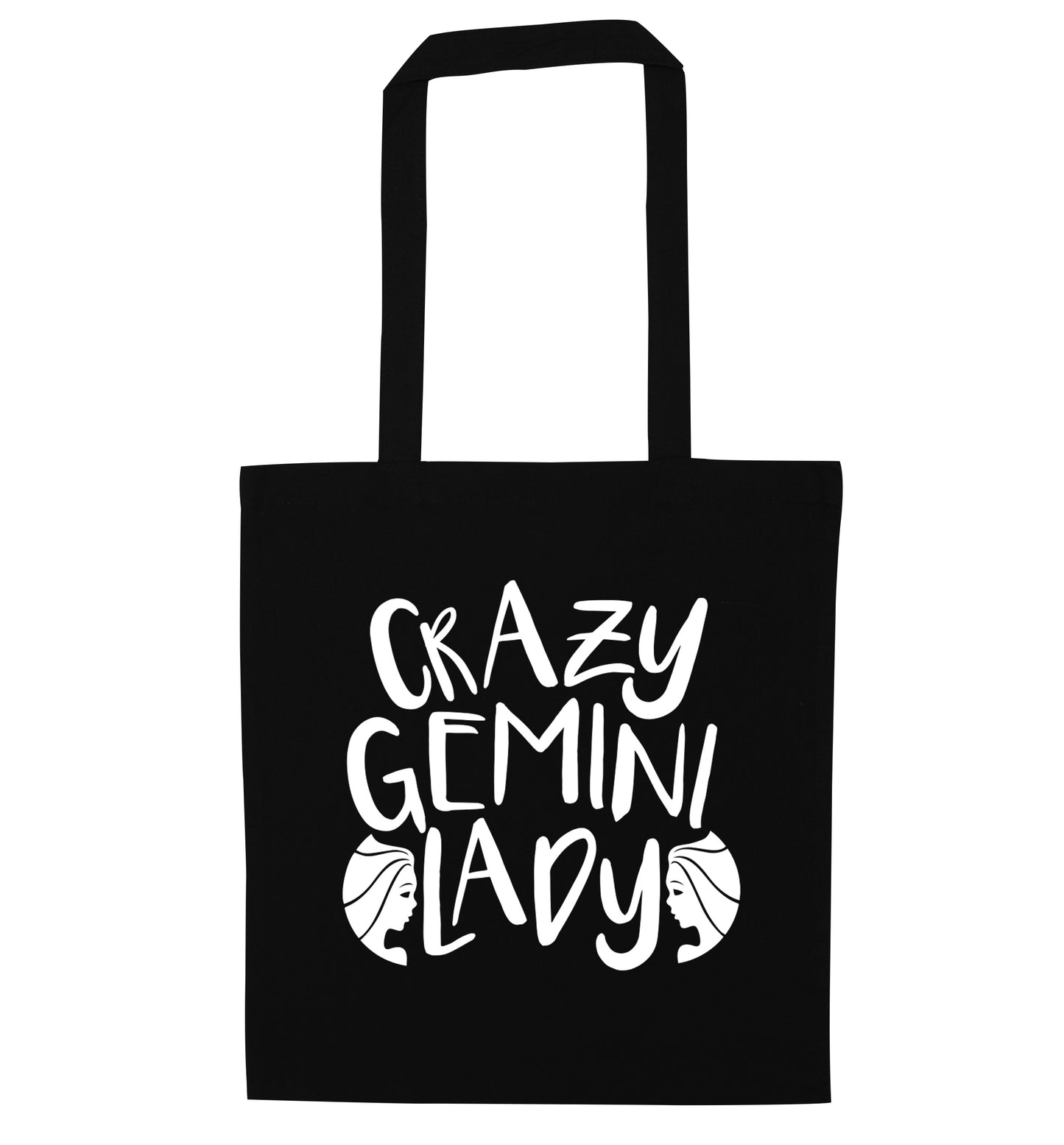 Crazy Gemini lady black tote bag