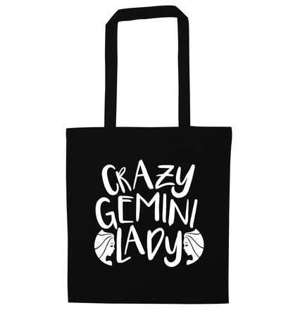 Crazy Gemini lady black tote bag