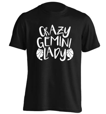 Crazy Gemini lady adults unisex black Tshirt 2XL