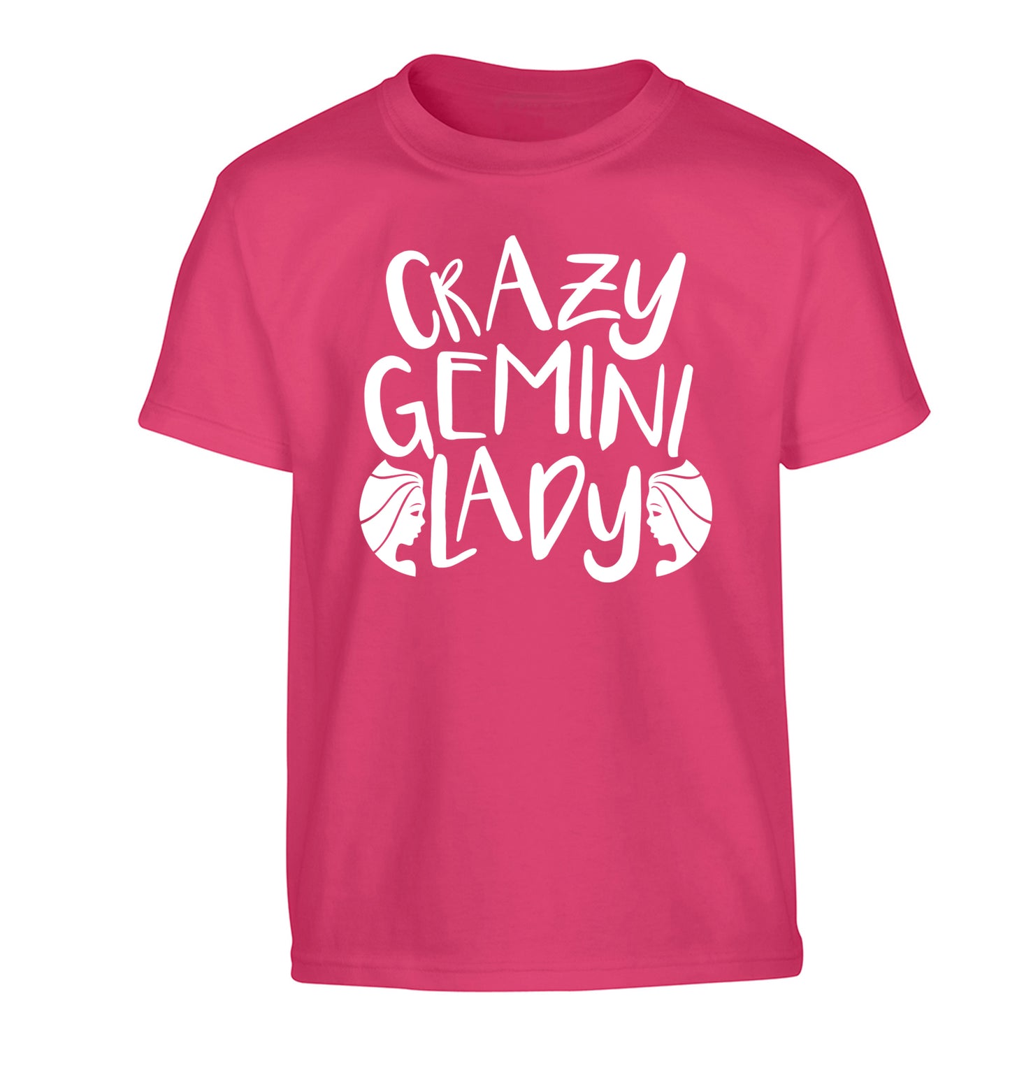 Crazy Gemini lady Children's pink Tshirt 12-13 Years