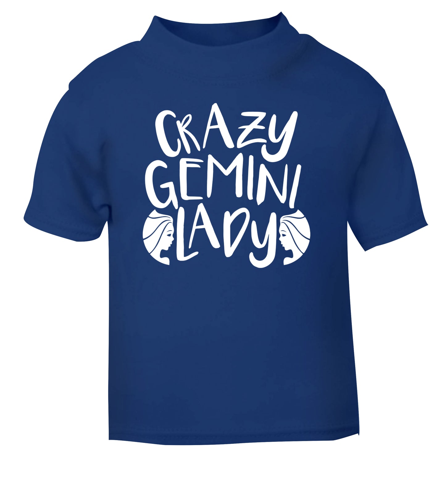 Crazy Gemini lady blue Baby Toddler Tshirt 2 Years