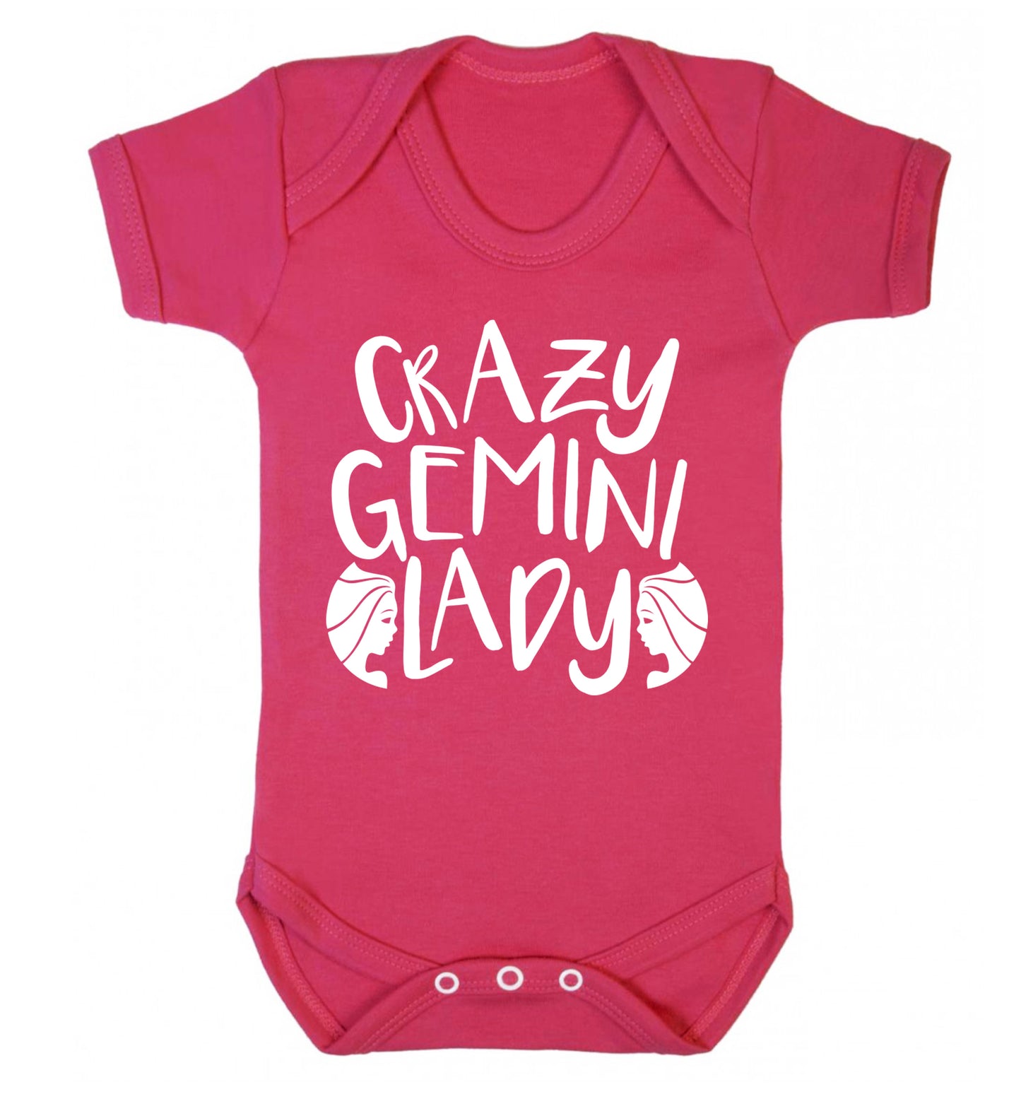 Crazy Gemini lady Baby Vest dark pink 18-24 months
