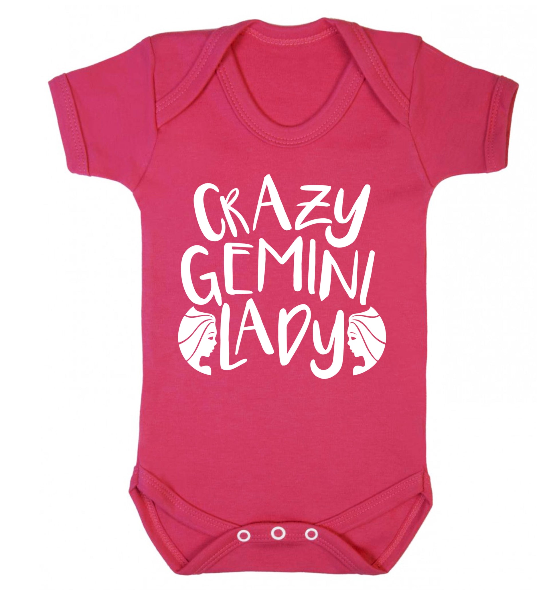 Crazy Gemini lady Baby Vest dark pink 18-24 months
