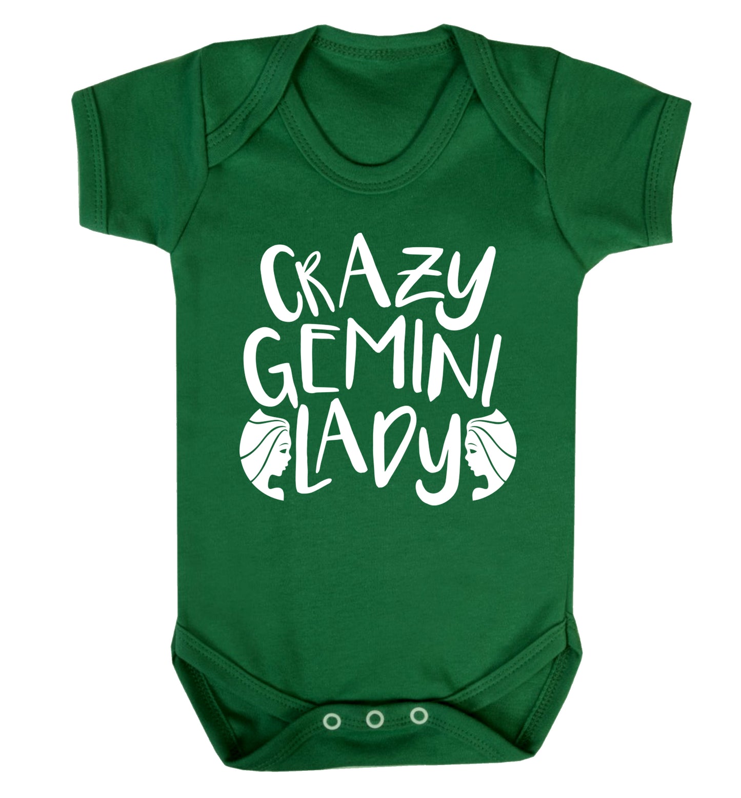 Crazy Gemini lady Baby Vest green 18-24 months