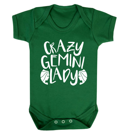 Crazy Gemini lady Baby Vest green 18-24 months