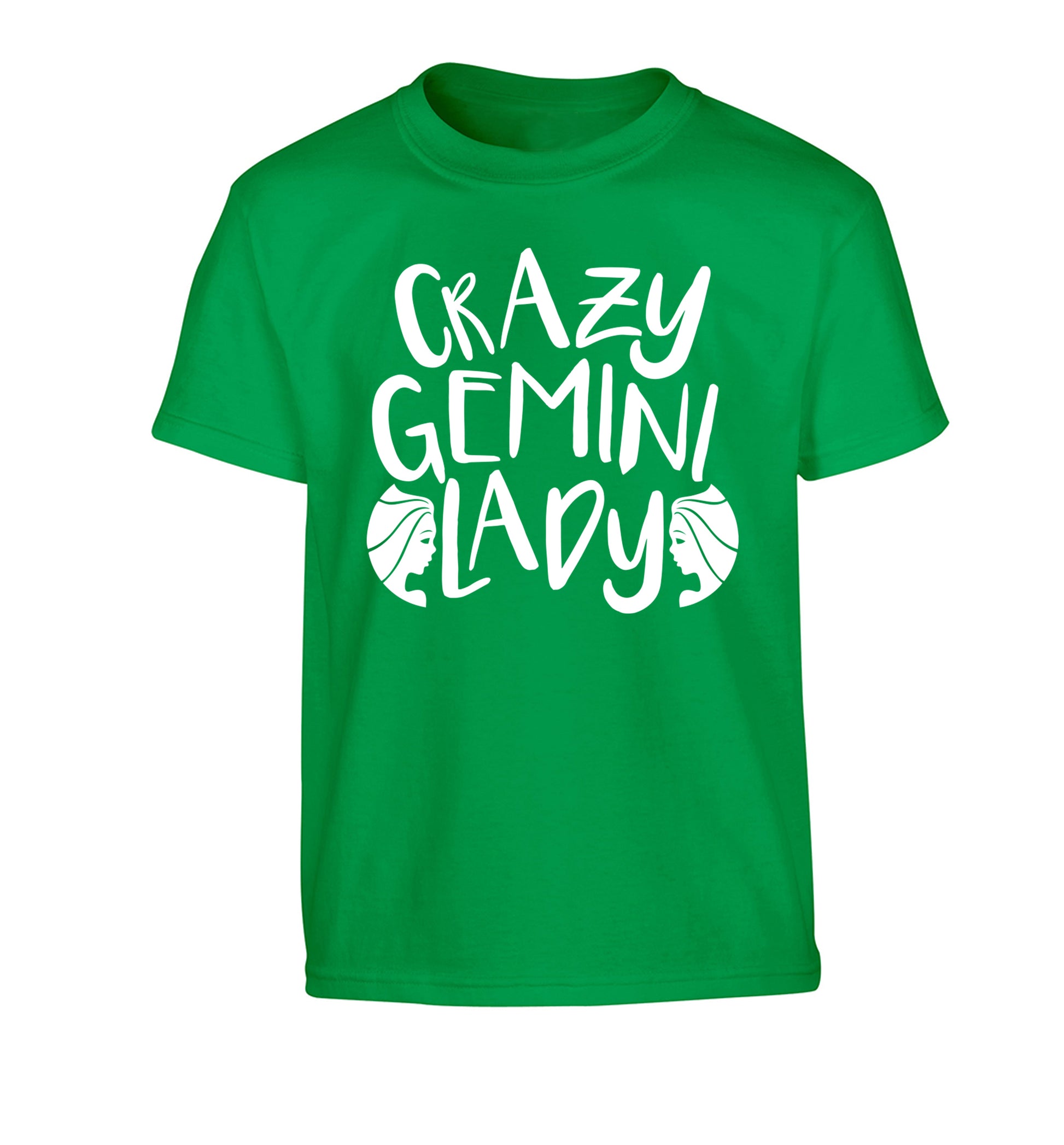 Crazy Gemini lady Children's green Tshirt 12-13 Years