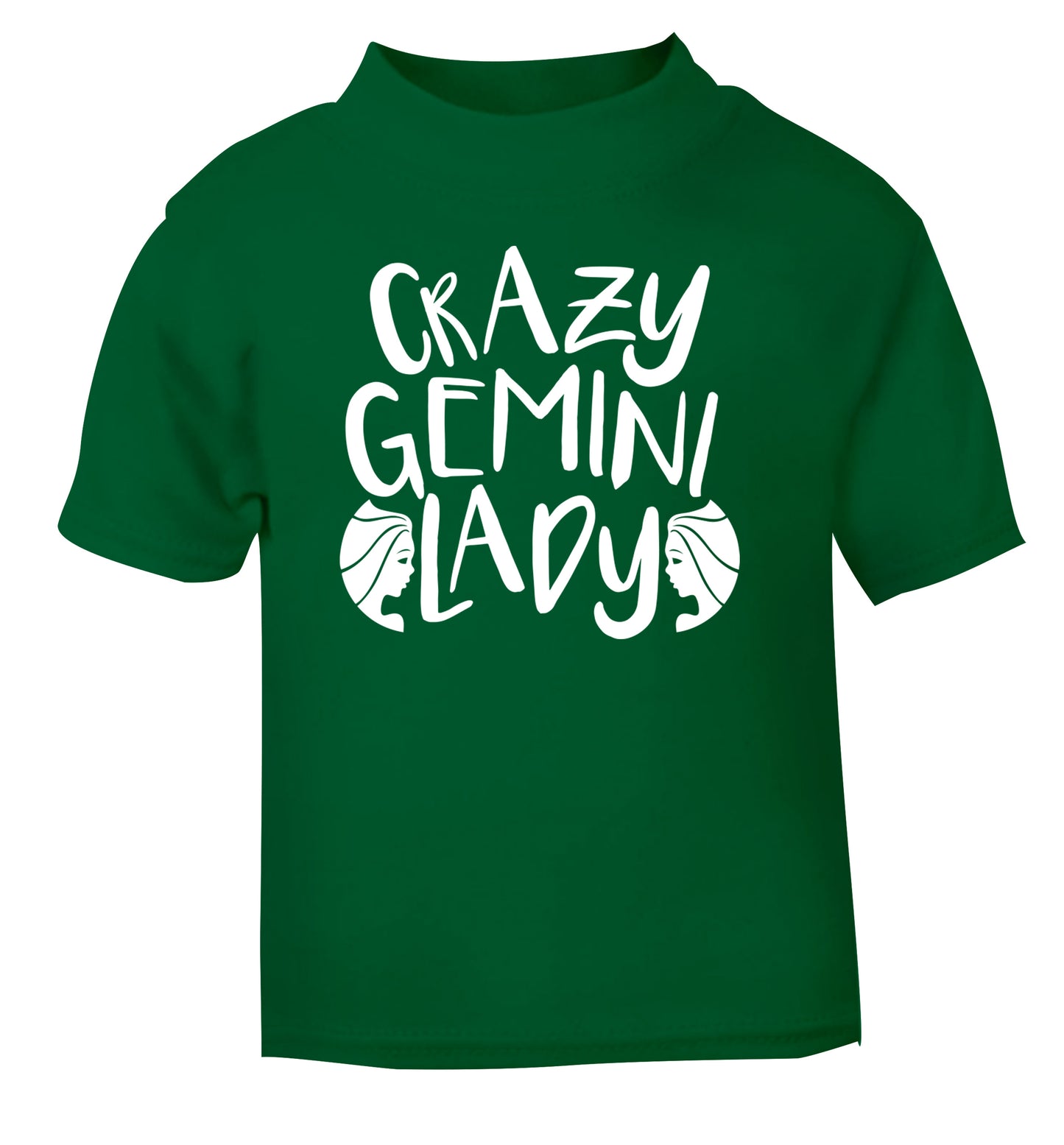 Crazy Gemini lady green Baby Toddler Tshirt 2 Years