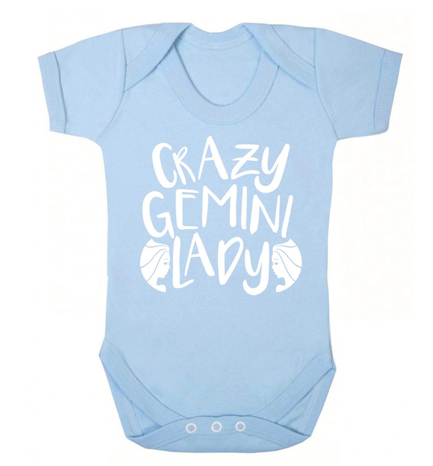 Crazy Gemini lady Baby Vest pale blue 18-24 months