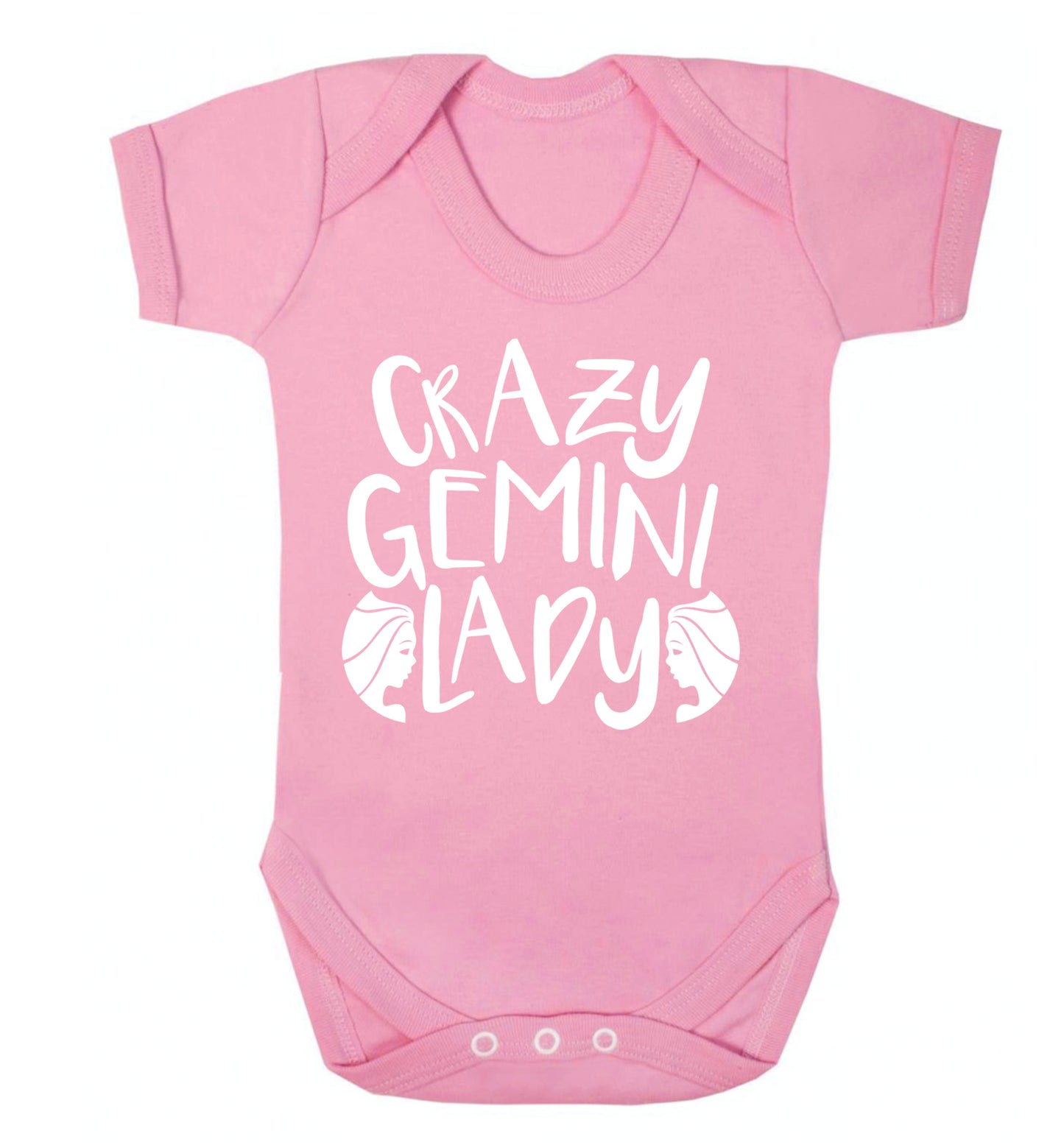 Crazy Gemini lady Baby Vest pale pink 18-24 months