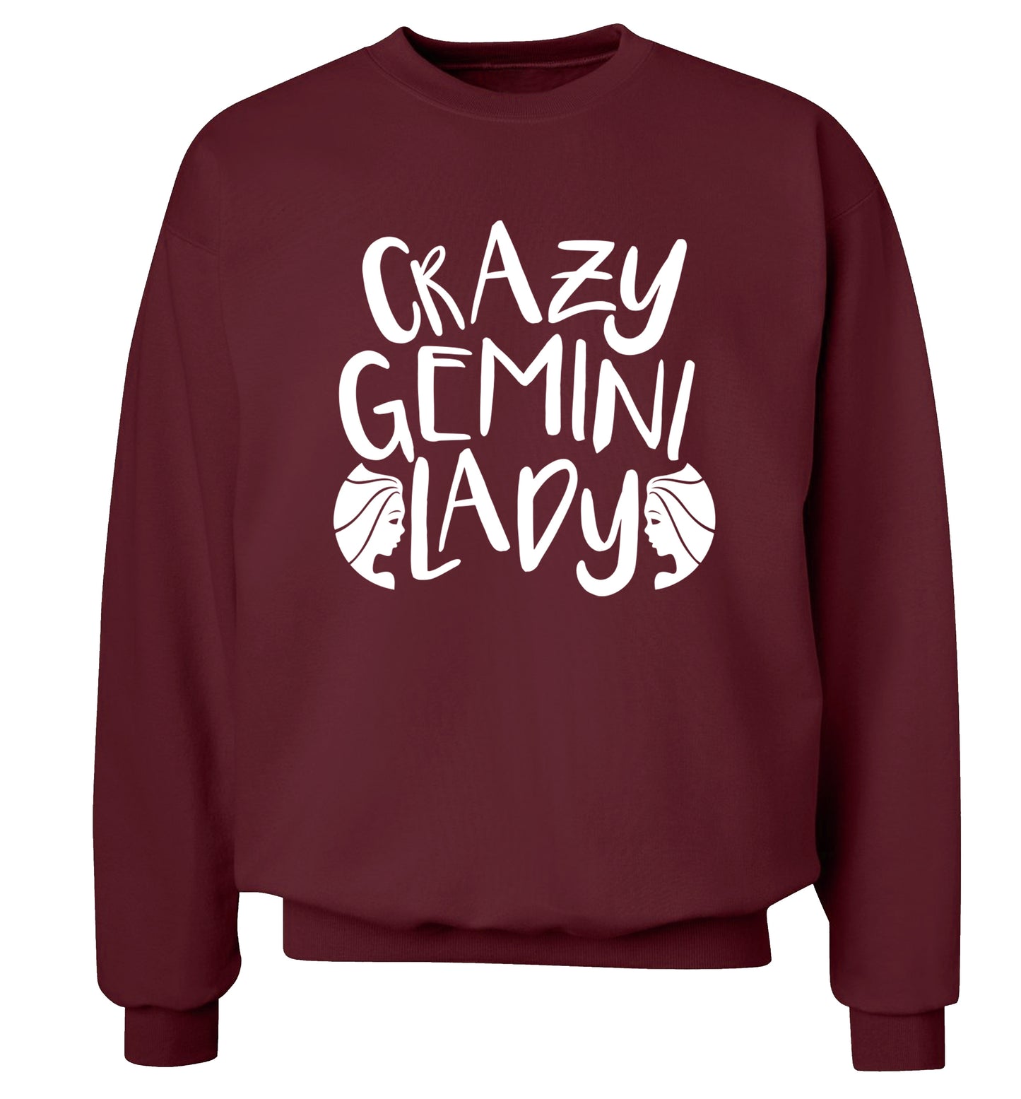 Crazy Gemini lady Adult's unisex maroon Sweater 2XL