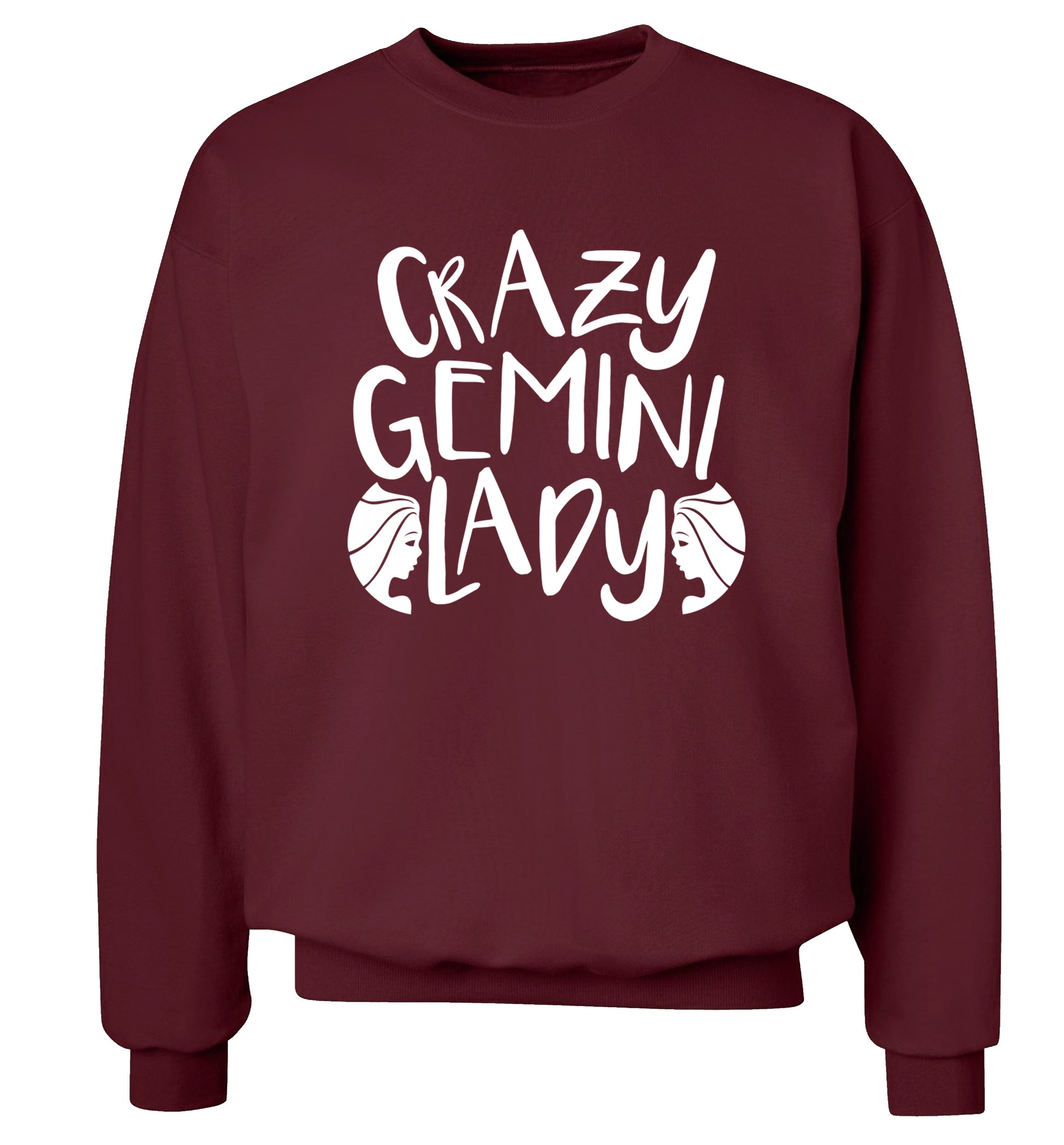 Crazy Gemini lady Adult's unisex maroon Sweater 2XL