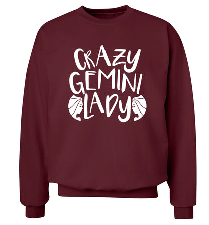 Crazy Gemini lady Adult's unisex maroon Sweater 2XL