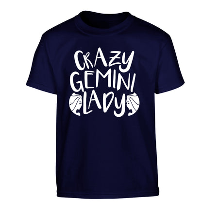 Crazy Gemini lady Children's navy Tshirt 12-13 Years