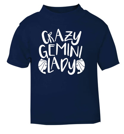 Crazy Gemini lady navy Baby Toddler Tshirt 2 Years