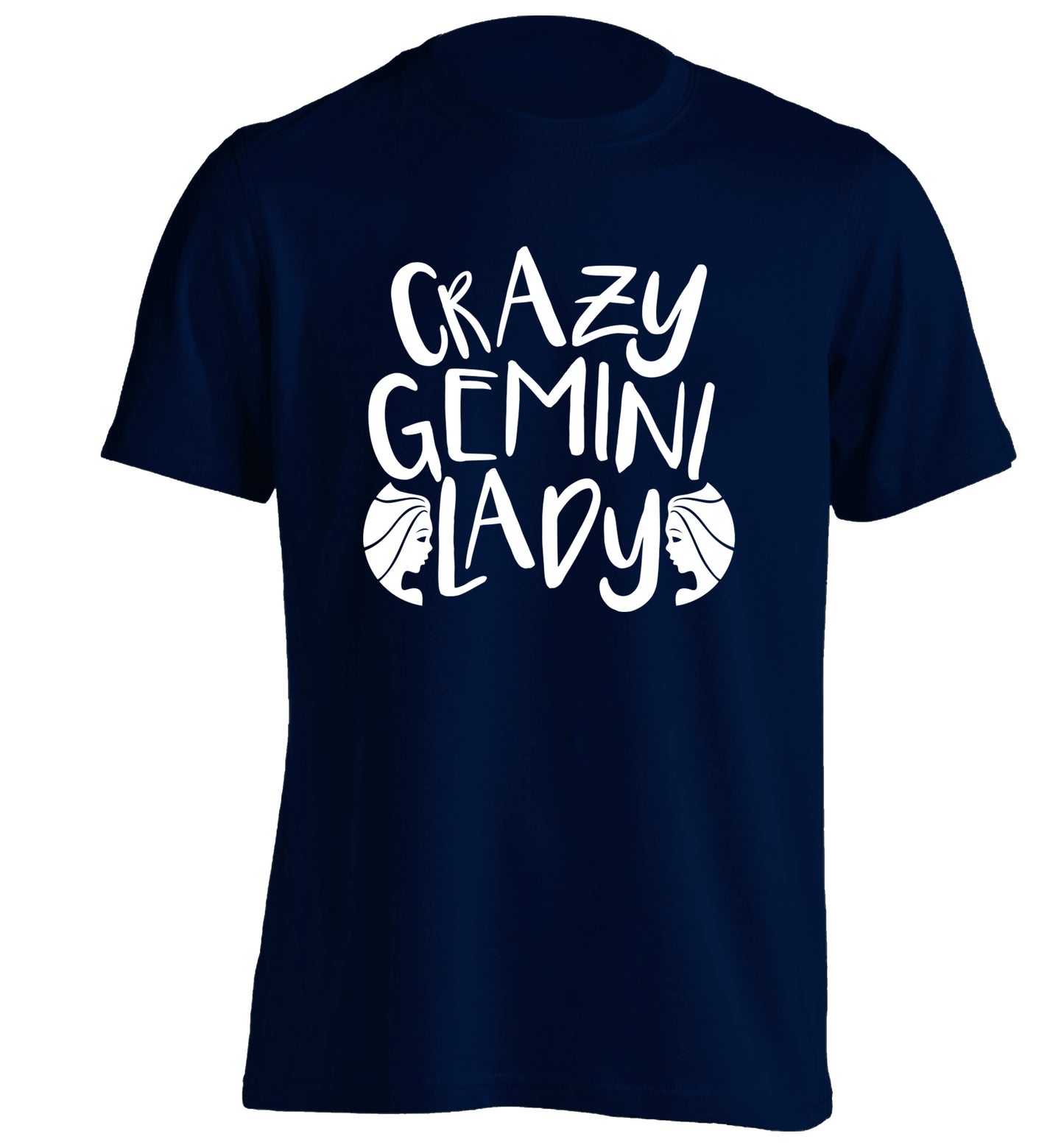 Crazy Gemini lady adults unisex navy Tshirt 2XL