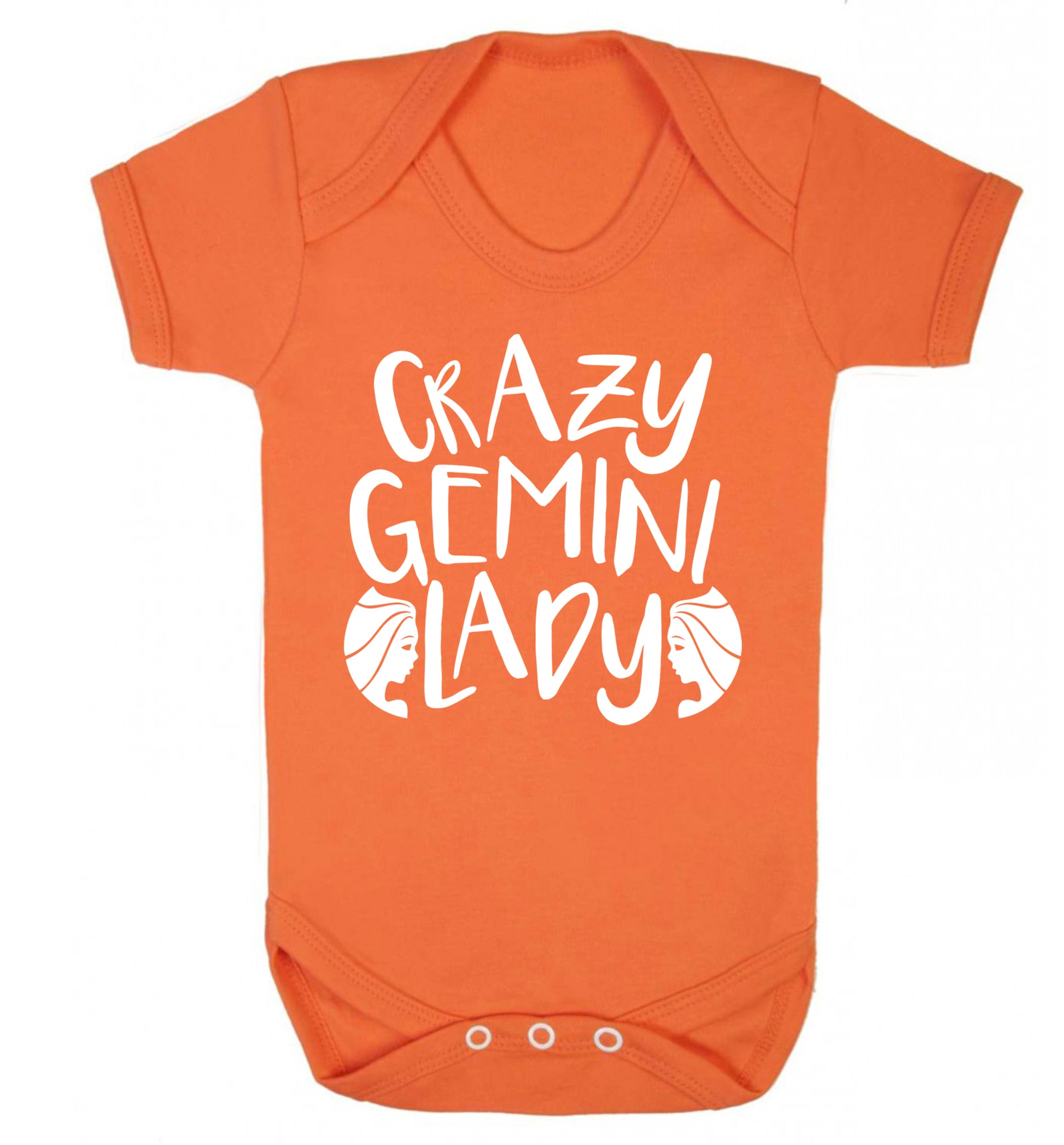 Crazy Gemini lady Baby Vest orange 18-24 months