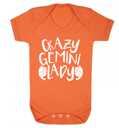 Crazy Gemini lady Baby Vest orange 18-24 months