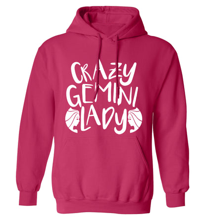 Crazy Gemini lady adults unisex pink hoodie 2XL