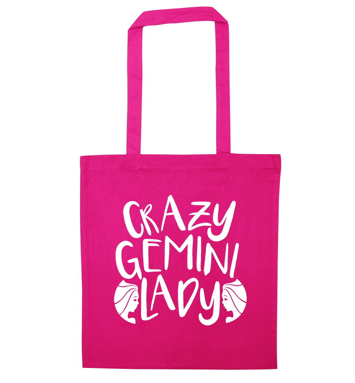 Crazy Gemini lady pink tote bag