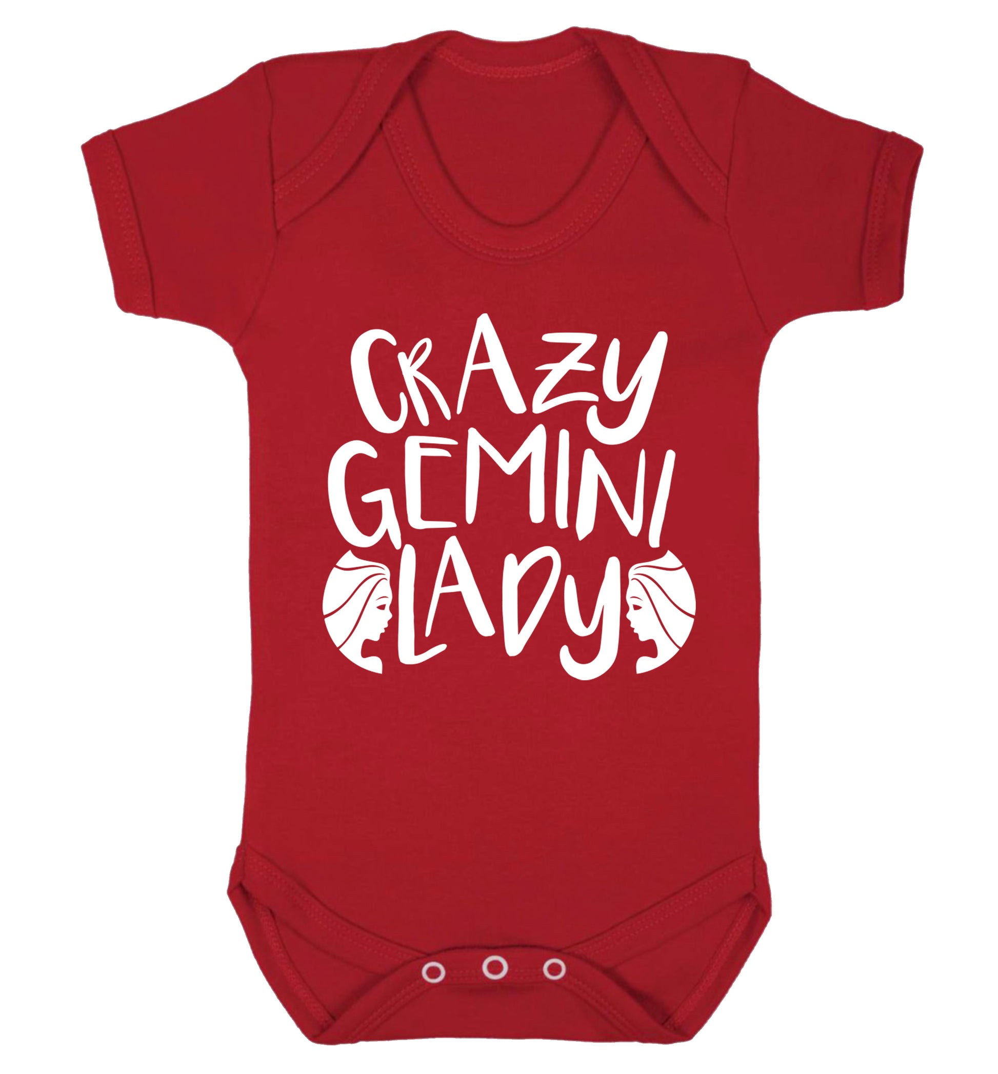 Crazy Gemini lady Baby Vest red 18-24 months