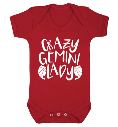 Crazy Gemini lady Baby Vest red 18-24 months