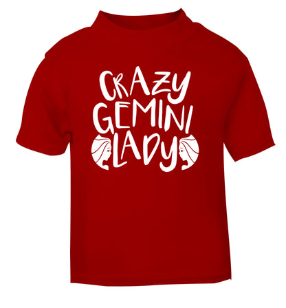 Crazy Gemini lady red Baby Toddler Tshirt 2 Years