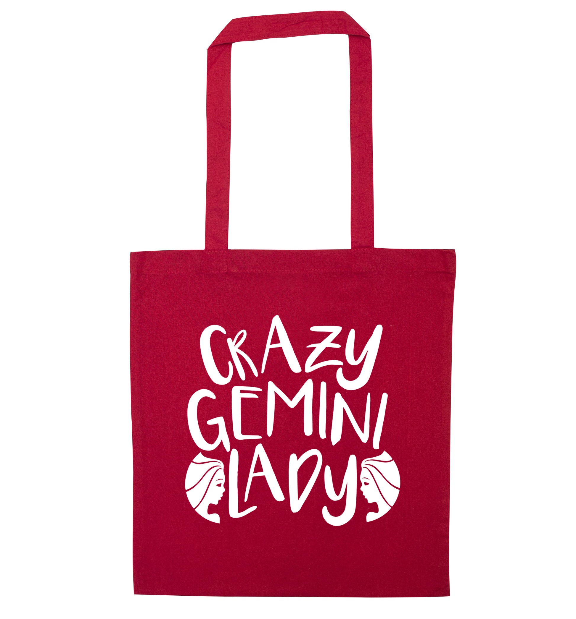 Crazy Gemini lady red tote bag