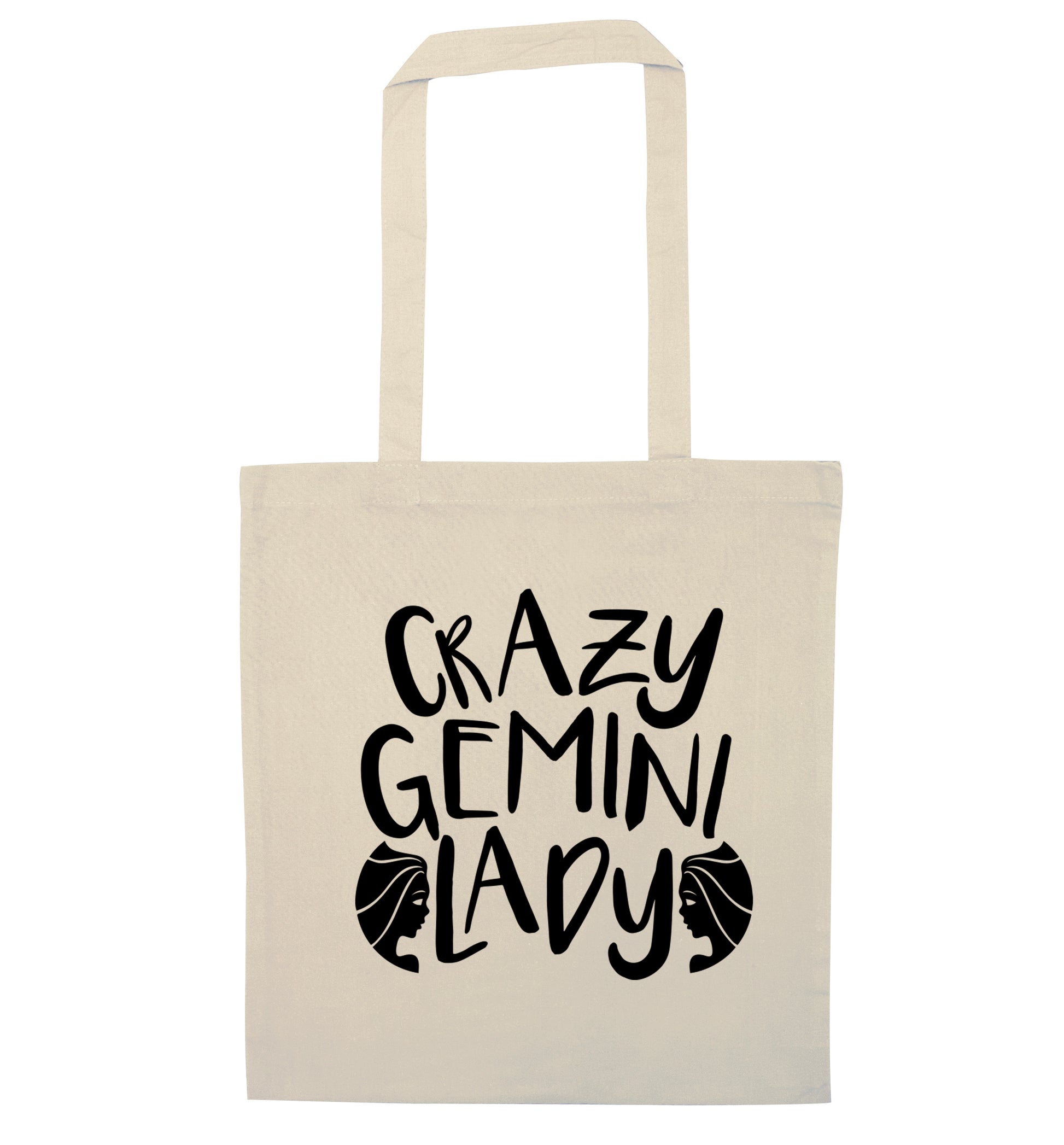 Crazy Gemini lady natural tote bag